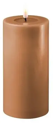 Deluxe Homeart LED kaars real flame 7.5x15cm caramel  - afbeelding 1