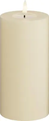 Deluxe Homeart LED kaars real flame 7.5x15cm cream  - afbeelding 1