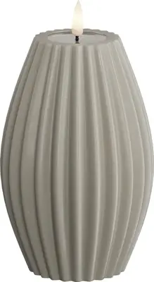 Deluxe Homeart LED kaars real flame stripe 10x15cm zand  - afbeelding 1