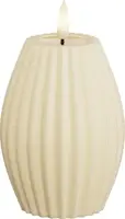 Deluxe Homeart LED kaars real flame stripe 7.5x10cm cream  - afbeelding 1
