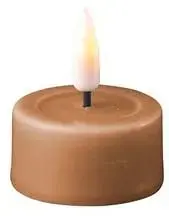 Deluxe Homeart LED theelicht real flame 4.1x4.5cm caramel 2 stuks - afbeelding 1