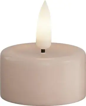 Deluxe Homeart LED theelicht real flame 4.1x4.5cm roze 2 stuks - afbeelding 1