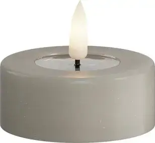 Deluxe Homeart LED theelicht real flame 4.1x4.5cm zand 2 stuks - afbeelding 1