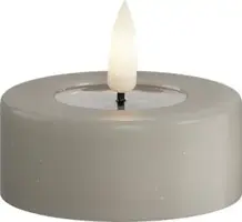 Deluxe Homeart LED theelicht real flame 4.1x4.5cm zand 2 stuks - afbeelding 1