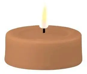 Deluxe Homeart LED theelicht real flame jumbo 6.1x4.5cm caramel 2 stuks - afbeelding 1