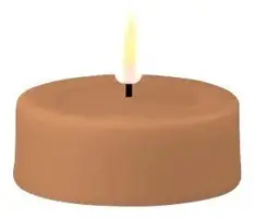 Deluxe Homeart LED theelicht real flame jumbo 6.1x4.5cm caramel 2 stuks - afbeelding 1