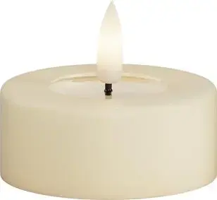 Deluxe Homeart LED theelicht real flame jumbo 6.1x4.5cm cream 2 stuks - afbeelding 1