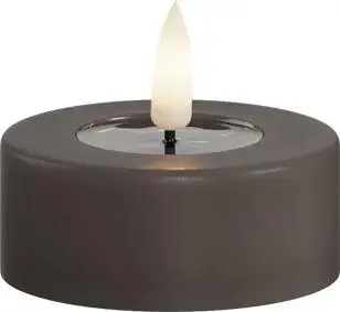 Deluxe Homeart LED theelicht real flame jumbo 6.1x4.5cm mocca 2 stuks - afbeelding 1