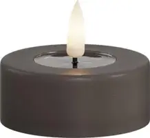 Deluxe Homeart LED theelicht real flame jumbo 6.1x4.5cm mocca 2 stuks - afbeelding 1