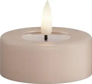 Deluxe Homeart LED theelicht real flame jumbo 6.1x4.5cm roze 2 stuks - afbeelding 1
