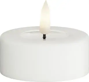 Deluxe Homeart LED theelicht real flame jumbo 6.1x4.5cm wit 2 stuks - afbeelding 1