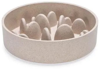 Designed by Lotte hondenvoerbak Pom anti-schrok bamboe 800ml d17.5h4.5cm beige