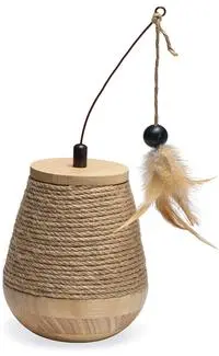 Designed by Lotte kattenspeelgoed tuimel Mae hout d15h18cm beige
