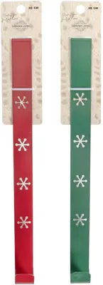 Deur- en kranshanger sneeuwvlok – Rood/Groen 35 cm - afbeelding 2