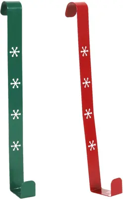 Deur- en kranshanger sneeuwvlok – Rood/Groen 35 cm - afbeelding 1