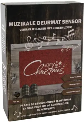 Deurmat kerstmuziek 35x25cm zwart - afbeelding 2