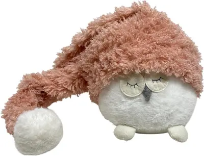 Deurstopper polyester uil 30x23x95cm wit, roze