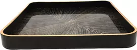 Dienblad aluminium graphic 43.5x43.5x4.5cm goud, zwart - afbeelding 2