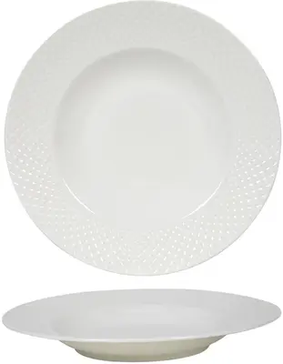 Diepbord porselein diamant 22x3cm wit