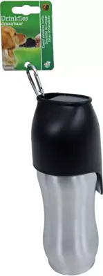 Draagbare drinkfles met karabijnhaak aluminium, 600 ml. - afbeelding 1