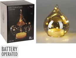 Druppel tafeldecoratie met LED-verlichting 24cm - afbeelding 3