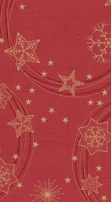 Duni 3-laags tissue 1/6 vouw servet star shine 33x40cm rood 20 stuks - afbeelding 2