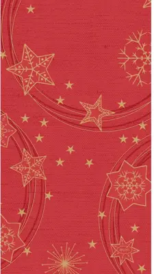 Duni 3-laags tissue 1/6 vouw servet star shine 33x40cm rood 20 stuks - afbeelding 1