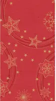 Duni 3-laags tissue 1/6 vouw servet star shine 33x40cm rood 20 stuks - afbeelding 1