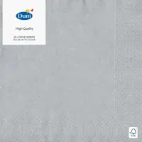 Duni 3-laags tissue servet 33x33cm zilver 20 stuks