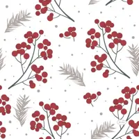 Duni 3-laags tissue servet berrie merrie 33x33cm wit, rood 20 stuks