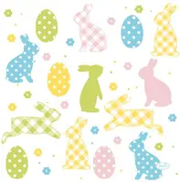 Duni 3-laags tissue servet bunnies & eggs 33x33cm multi 20 stuks
