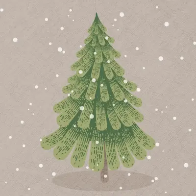 Duni 3-laags tissue servet crafty tree 24x24cm bruin 20 stuks