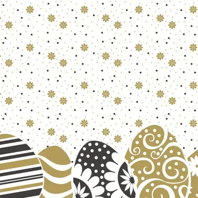 Duni 3-laags tissue servet easter ornaments 33x33cm wit 20 stuks