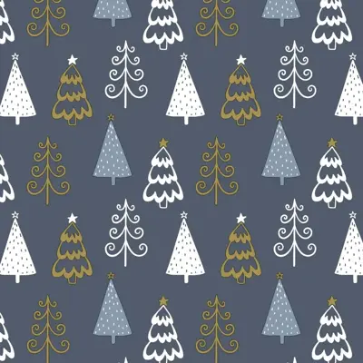 Duni 3-laags tissue servet fun trees 24x24cm blauw 20 stuks