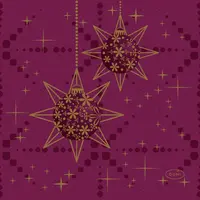 Duni 3-laags tissue servet gilded bauble 24x24cm bordeauxrood 20 stuks