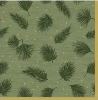 Duni 3-laags tissue servet green xmas 33x33cm groen 20 stuks
