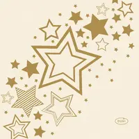 Duni 3-laags tissue servet holiday star 24x24cm crème 20 stuks