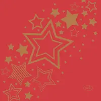 Duni 3-laags tissue servet holiday star 24x24cm rood 20 stuks