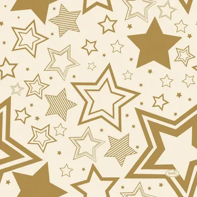 Duni 3-laags tissue servet holiday star 33x33cm crème 20 stuks