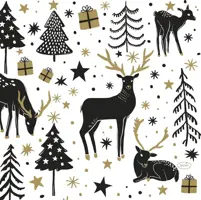 Duni 3-laags tissue servet magic winter 33x33cm wit 20 stuks kopen?