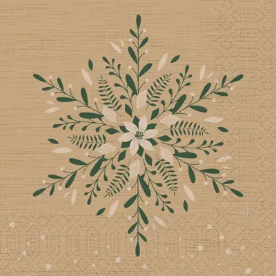 Duni 3-laags tissue servet natural charm 24x24cm bruin 20 stuks - afbeelding 1