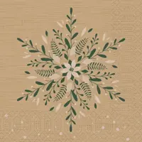 Duni 3-laags tissue servet natural charm 24x24cm bruin 20 stuks - afbeelding 1