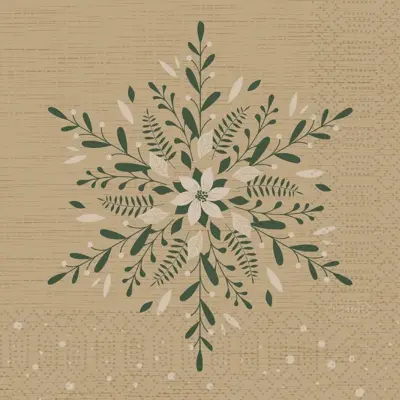 Duni 3-laags tissue servet natural charm 24x24cm bruin 20 stuks - afbeelding 2