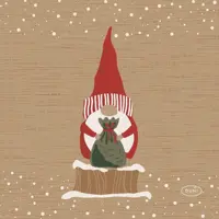 Duni 3-laags tissue servet natural tomte 33x33cm bruin 20 stuks kopen?