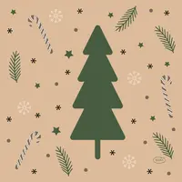 Duni 3-laags tissue servet natural yuletide 33x33cm bruin 20 stuks