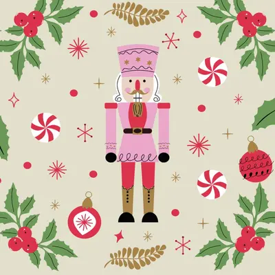 Duni 3-laags tissue servet nutcracker holdiday 33x33cm multi 20 stuks