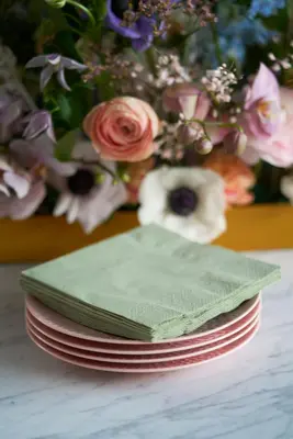 Duni 3-laags tissue servet pistachio green 33x33cm   - afbeelding 2