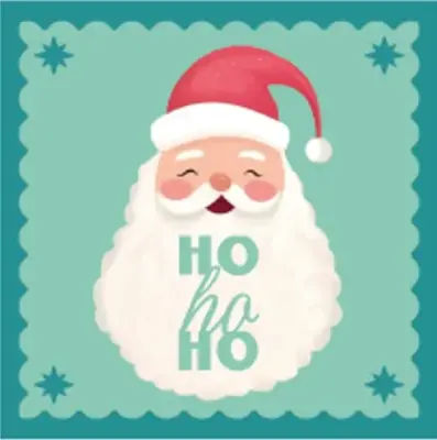 Duni 3-laags tissue servet santa ho ho ho 33x33cm blauw 20 stuks