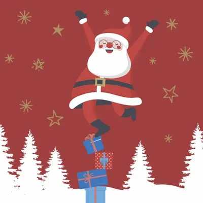 Duni 3-laags tissue servet santa time 33x33cm rood 20 stuks