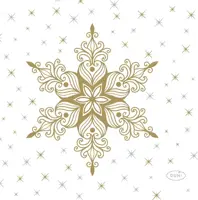 Duni 3-laags tissue servet snowstars white 24x24cm wit 20 stuks